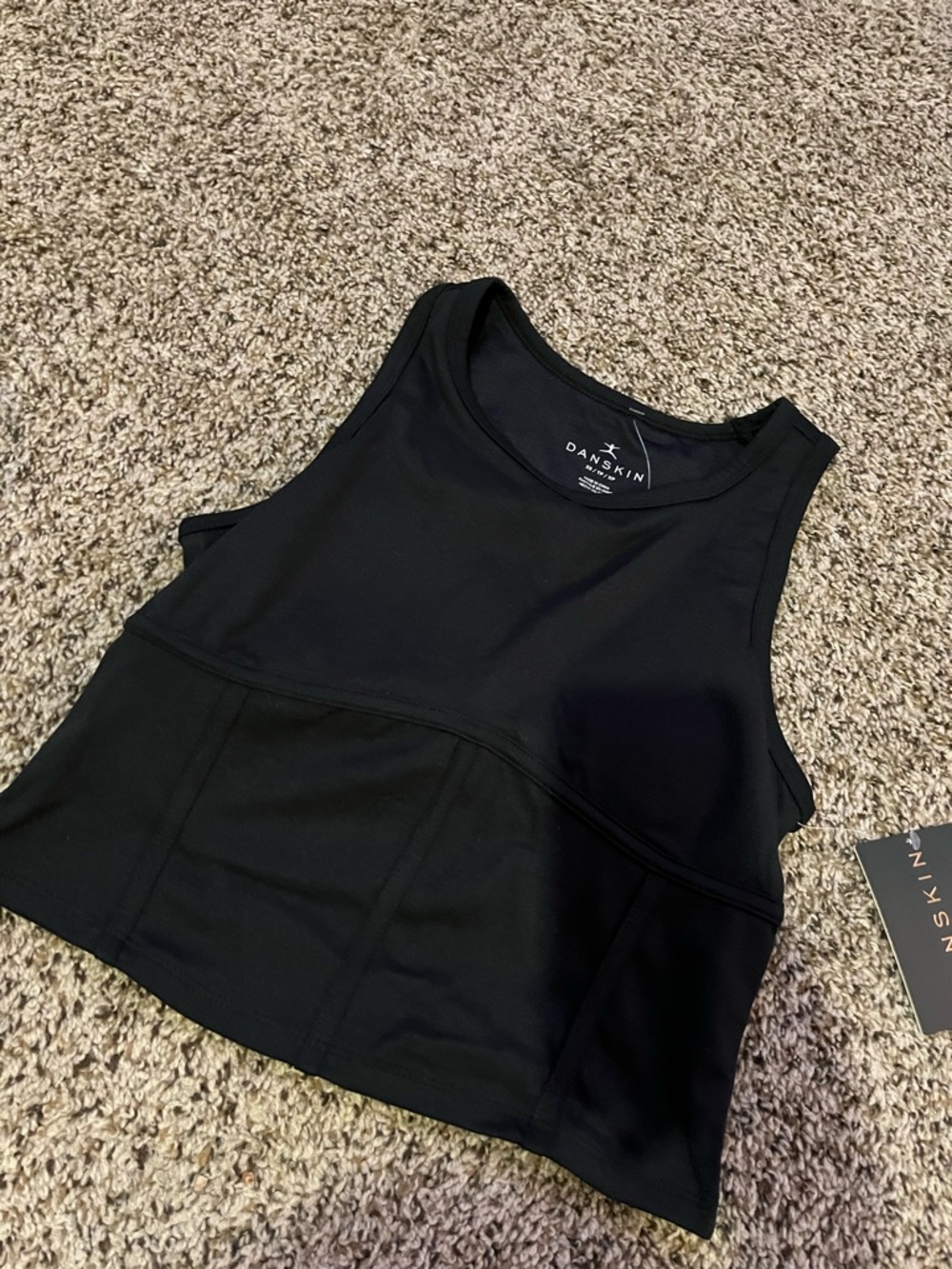 Danskin Black Cropped Athletic Tank